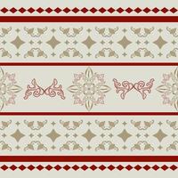 Classic Border Artistic Ornament With Gold Red Wine on Celadon Background. Luxury Style Baroque Art and Geometric Combine Pattern for Border Striped Fashion Textiles Fabrics Apparel Tiles Mosaic Scarf vector