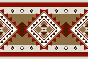 Amazing Tribal Geometric Art Border With Ethnic Traditional Pattern Red Brown White on Celadon Background. Sense of Motif Horizon Origin with Classy Wondering Wild Color for Embroidery Bedding Textile vector