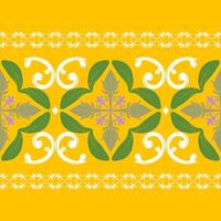 Classy Royal Magnificent Whitework Lace Embroidery Summer Vibe Pattern on Bright Yellow Background. European Medieval Botany Knit Border Pattern Luxury Fresh and Cool Style for Embroidery Lace Scarf vector