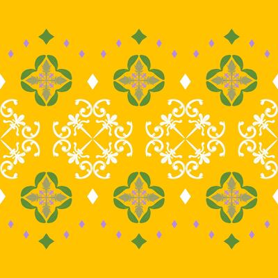Saintly Greenish Delicate Scroll Ornament Embroidery Whitework Needlecraft Art Work Pattern Design on Yellow Gold Background. Luxury Florals Filigree Baroque Exquisite Style for Apparel Wallpaper Lace