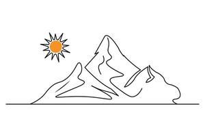 Modern mountain outline minimalist style vector