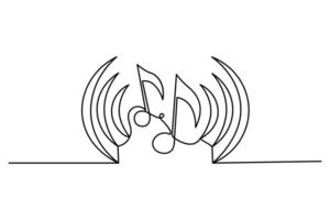 Continuous line music icon illustration with modern design vector