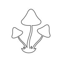 Continuous line mushroom icon in elegant minimalist design vector