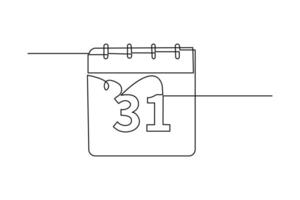 One line minimal art of a table calendar isolated illustration vector