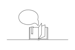 Minimalist speech bubble hand drawn in one line continuous outline art vector