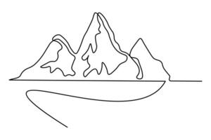 Outline of mountain in minimalist style vector