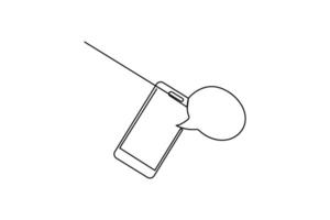 Speech bubble minimalistic continuous line outline hand drawn on white vector
