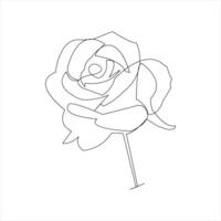 Rose bloom continuous line art with modern and elegant touch vector