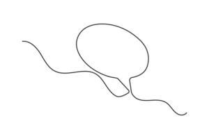 Single line hand drawn speech bubble in minimal modern outline format vector