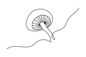 Basic mushroom shape in continuous line illustration vector