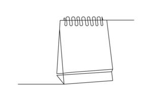 Table calendar icon in continuous line minimalist style for modern illustration vector