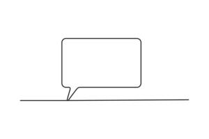 Minimal speech bubble single line art illustration isolated on white background vector