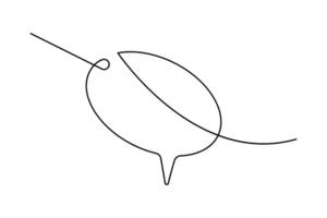 Continuous one line sketch of speech bubble with minimalist aesthetic vector