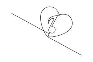 Single line art of music note symbol with modern minimalist look vector