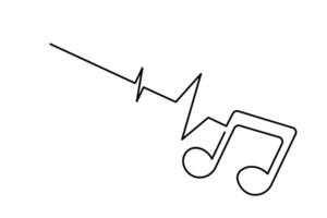 Creative music icon outline minimalist style continuous line drawing vector