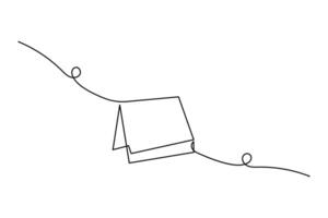 Minimal outline drawing of a desk calendar in one line art isolated on white vector