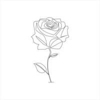 Continuous one line minimalist drawing of a blooming rose vector