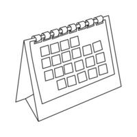 Artistic one line drawing of table calendar minimal outline vector