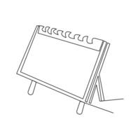 Line drawing of a table calendar with minimalist clean design vector