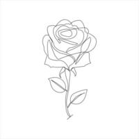 Minimal abstract rose drawing with elegant line art technique vector
