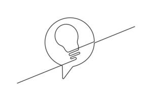 Artistic outline of speech bubble drawn in continuous minimalist style vector