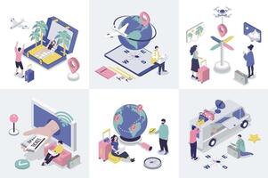 Travel planning and navigation illustration vector