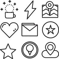 Minimal Line Art Icons Collection for Interface Design vector