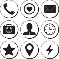 Clean Line Icons Bundle Mail Star Coffee Location Heart vector