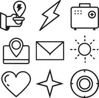 Modern UI Icons Location Coffee Heart Star Mail vector