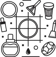 Clean Line Cosmetic Icons Design Elements vector
