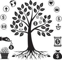 Design of Money Tree for Business Growth vector