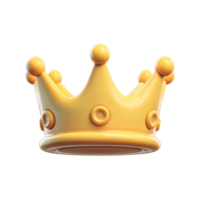 Shiny Golden Crown with Spherical Toppers Isolated on Transparent Background glossy png