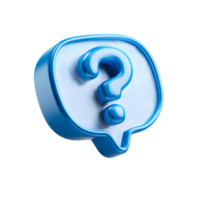 Blue Question Mark in Speech Bubble on transparent background png