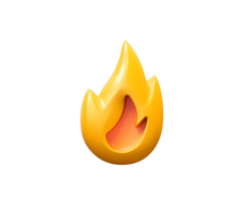Shiny Golden Flame Icon with Red Core on a White Background png