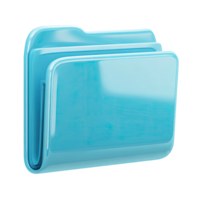 Glossy Light Blue Folder Icon for File Management on Transparent Background png
