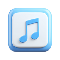Blue Music Note Icon on a Rounded Square on Transparent Background png