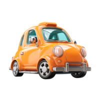Cartoon Orange Taxi Cab Illustration with Transparent Background on transparent background png