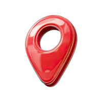 Glossy Red Location Pin Icon on Transparent Background for Map Design png