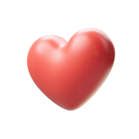 Red Heart Shape with Subtle Texture Isolated on Transparent Background rendered png