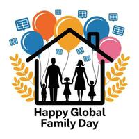 Happy Global Family Day Illustration with Unity and Togetherness Theme vector