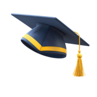 Graduation Cap with Gold Tassel Isolated on Transparent Background detailed graduation png