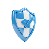 Blue Shield with Check Mark on a Checkered Pattern on transparent background png