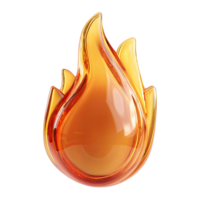 Abstract Golden Flame A 3D Rendering of a Fiery Icon rendered png