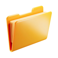 Realistic yellow folder icon with documents inside isolated on a white background png