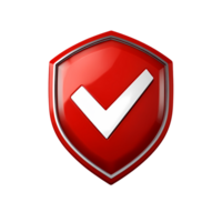 Red Shield with White Checkmark Security Protection and Validation Symbol png