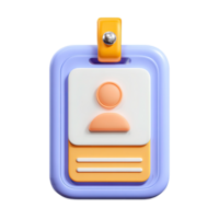 3D Rendered Identity Badge Card with Clip on transparent background rendered png