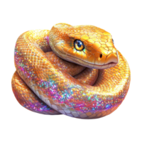 a snake with colorful eyes and a colorful tail png
