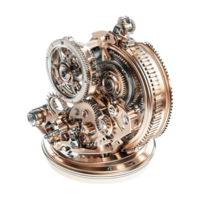 a clockwork mechanism with gears on a transparent background png