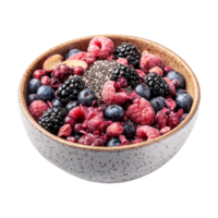 berries and chia seeds in a bowl png