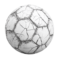 a soccer ball with cracks on it, on a transparent background png
